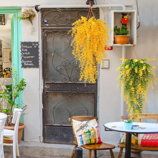 Artificial Plants Hanging Outdoor Fake Plants - Yellow {5}