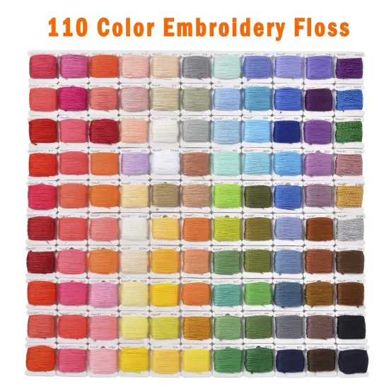 Peirich Embroidery Floss Cross Stitch Supplies, Friendship Bracelets String Kit Embroidery Floss Kit Cross Stitch Kits with Organizer Sewing Boxes Cross Stitch Tools - Gift for Christmas Birthday {3}