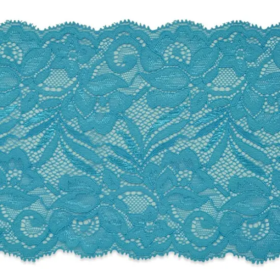 5 Yards of Brea 5 1/2" Stretch Raschel Lace Trim | 5 yard cut Blue {1}