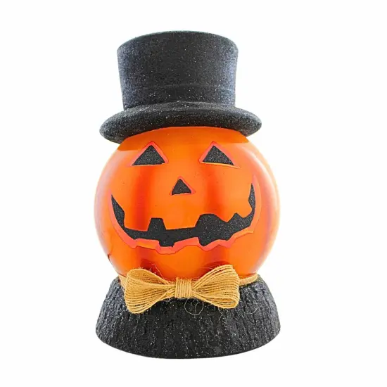 Stony Creek 7.5 Inch Halloween Pre-Lit Ball W/Base Halloween Lighted Glass Accent , Halloween Decor Jack-O-Lantern TRIANGLE {3}