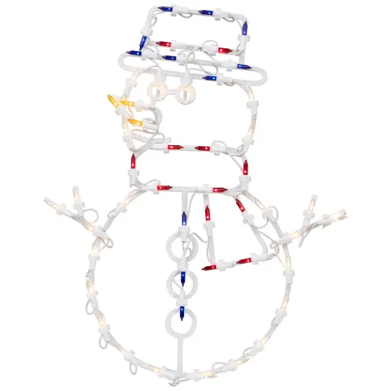 Northlight Lighted Snowman Window Silhouette Christmas Decoration - 18" - Multi Lights White {3}