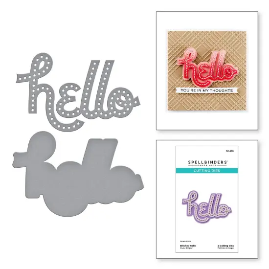 Spellbinders Etched Die From The Out And About Collection-Sitched Hello {5}