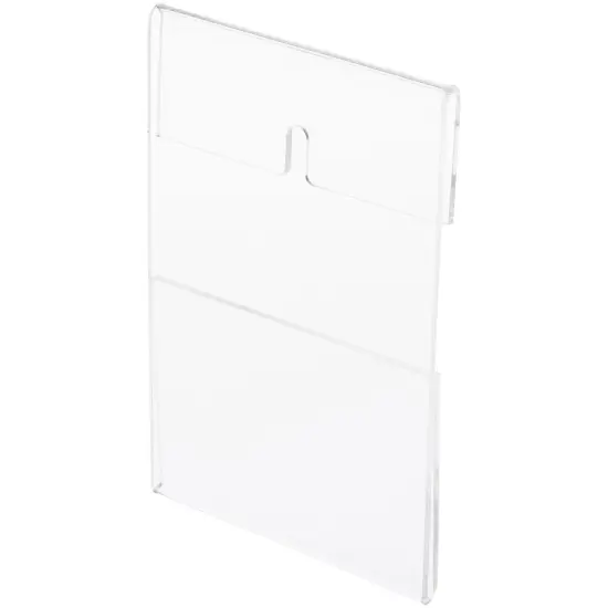 Plymor Clear Acrylic Top-Fold Literature Sign Holder Frame (Wall Mount), 4" W x 6" H {2}