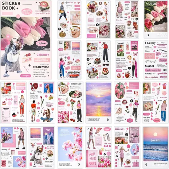 260pcs People Flowers Quotes Vintage Scrapbooking Stickers (Romantic Spring) {1}