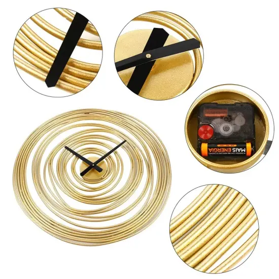 Metal Round Wall Clock Modern Watch Home Living Room Decoration Crafts Art Decor {4}