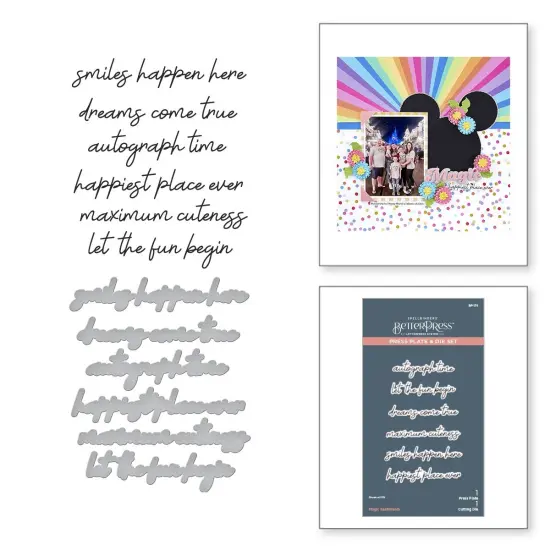 Spellbinders BetterPress Press Plate & Die Set-Magic Sentiments {5}