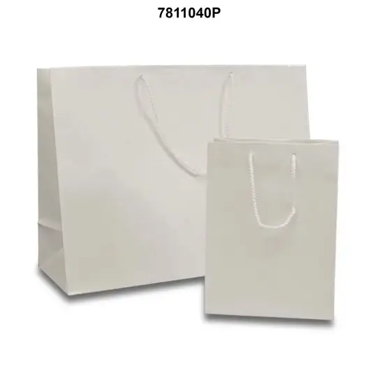 Chic Packaging with 8'' x 4'' x 10'' Glossy Paper Euro Totes White {3}