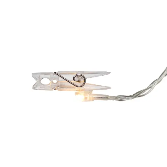 Northlight LED Clothes Pin Photo Holding String Light Set - 5' Clear Wire - 15ct {7}