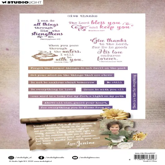 Jenine's Mindful Art Clear Stamp-Give Thanks, Growing & Blooming {3}