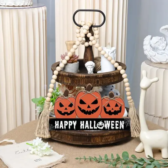 Pumpkin Sign - Double-Sided Wooden Fall Tabletop Decor {5}