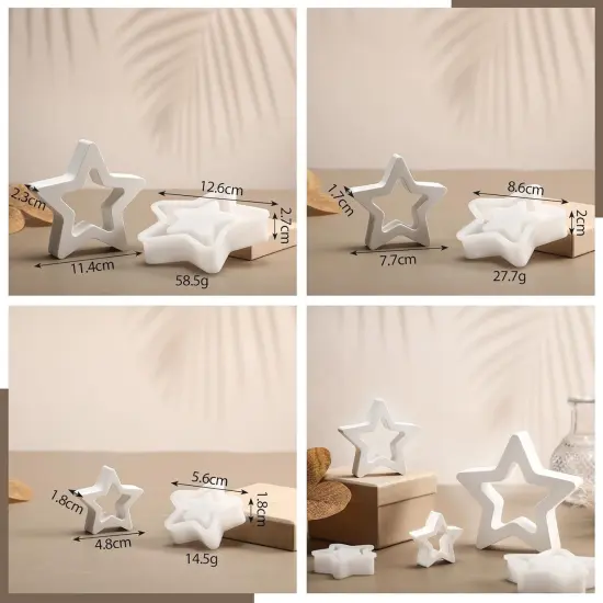 3 Sizes Star Candle Jar Mold {3}