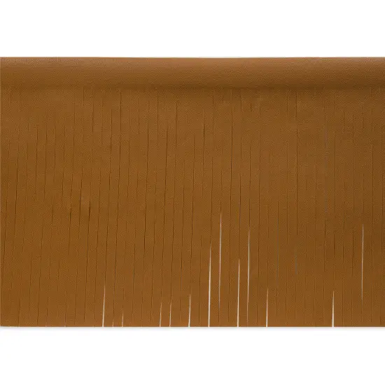 5 Yards of 6" Matte Finish Vegan Leather Fringe Trim | 5 yard cut Light Brown {1}