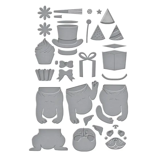 Spellbinders Etched Dies By Bibi Cameron-Party Puggles {3}