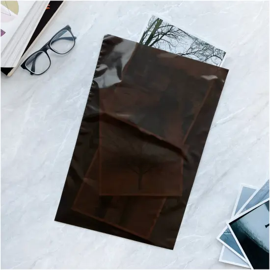 Plymor 12" x 18", 2 Mil Flat Open Amber UV Plastic Poly Bags {4}