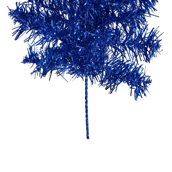 Northlight Pre-Lit Artificial Tinsel Christmas Garland - 9' x 8" - Blue - Clear Lights {7}