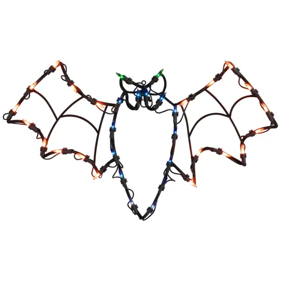 Northlight LED Lighted Bat Halloween Window Decoration - 15" - Multicolor Brown {3}