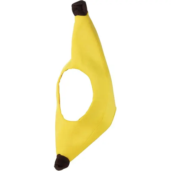 Banana Plush Costume Hat - Funny Head Cover Halloween Dress-Up Accessory, Men, Women, Teens Yellow {4}