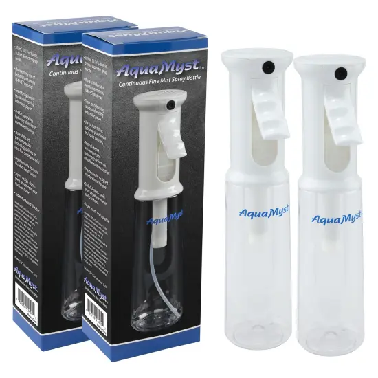 Creative Mark AquaMyst 300 ml Continuous Mist Spray Bottle - 2-Pack - Ergonomic Plant Mister - Water Mister Spray Bottle w/ Pre-Compression Technology, Drip-Free 0.3 mm Nozzle, Clear 10.14 oz Bottles {1}