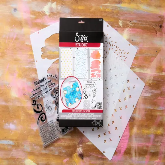Sizzix Clear Stamp Set 7/Pkg W/Stencils 3/Pkg By Cat Kerr-Create {5}