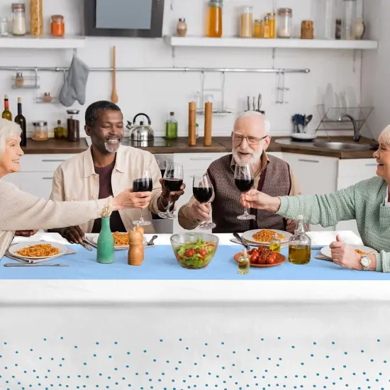 Dusty Blue Baby Shower Decorations Tablecloth {4}
