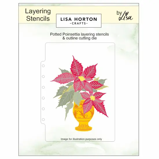 Lisa Horton Crafts A6 Layering Stencils And Die-Potted Poinsettia {1}