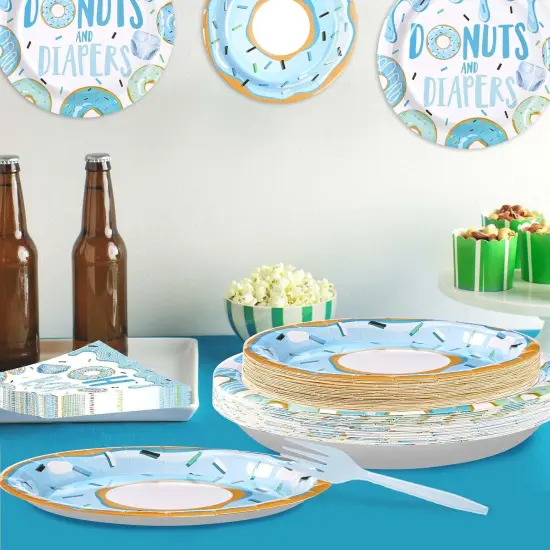 96Pcs Donuts Baby Shower Tableware Set - Serves 24 {5}