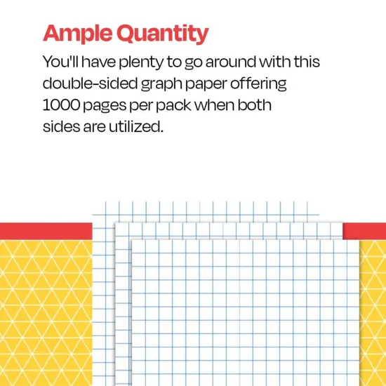 School Smart Graph Paper, 1/4 Inch Rule, 9 x 12 Inches, White, 500 Sheets {6}