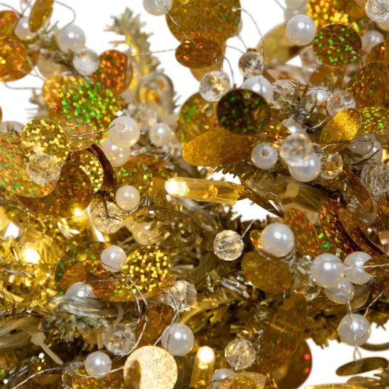 GKI/Bethlehem Lighting LED Lighted Commercial Manhattan Lightspray Christmas Swag - 9' - Gold {7}