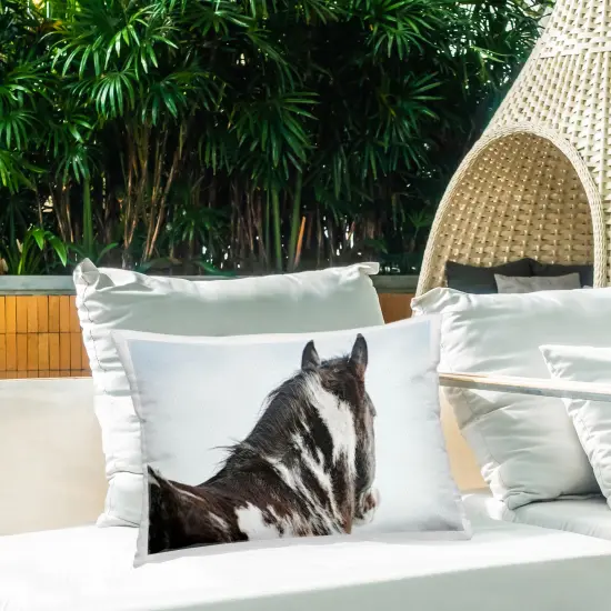 Stupell Industries Winter Herd Horse Portrait Outdoor Pillow, 14 x 7 x 20 {2}