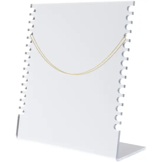 Plymor Acrylic Necklace Display Stand With Side Hooks (Mirrored), 10.625" W x 4" D x 11.75" H {3}