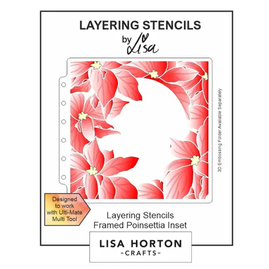 Lisa Horton Crafts Layering Stencils-Framed Poinsettia {1}