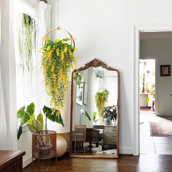 Artificial Plants Hanging Outdoor Fake Plants - Yellow {4}