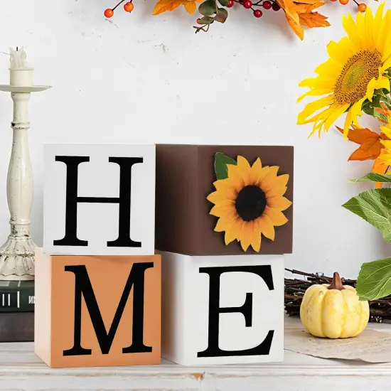 Sunflower Wooden Sign Fall Signs Table Decor {1}