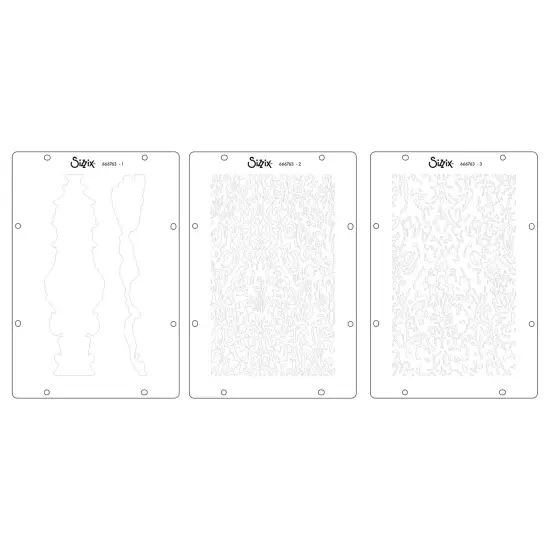 Sizzix Clear stamp Set 14/Pkg W/ Stencils 3/PKg By Vic Von S-Ornate {1}