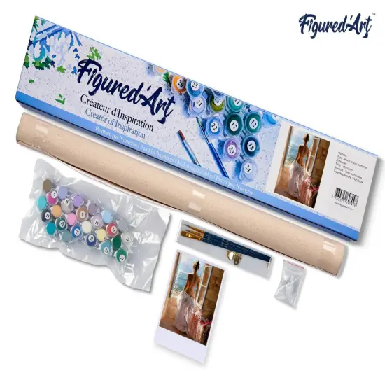 Figured'Art Paint by Numbers for Adults Naked woman and Sun 16"x20" - Craft Art Painting DIY Kit Rolled Canvas without frame {5}