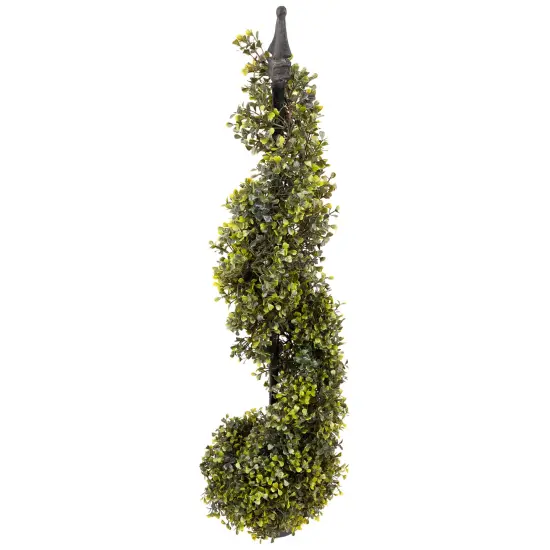 Northlight Two-Toned Boxwood Spiral Potted Artificial Topiary Tree - 46.5" Green {4}