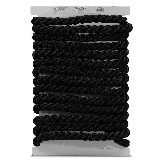 5 yards of Morgan1" Twisted Cord Trim | 5 yard cut Black {3}