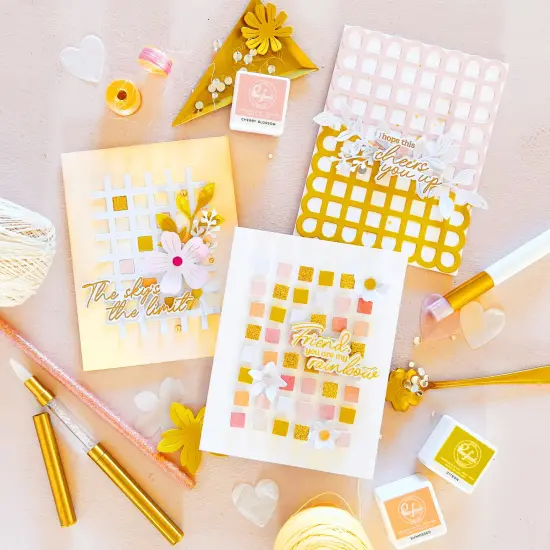 Pinkfresh Studio Stencils 5/Pkg-Fresh Florals {7}