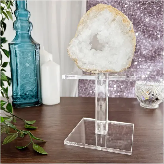 Plymor Clear Acrylic Square Barbell Pedestal Display Riser 4.5 inches (Height) x 4 inches (Width) x 4 inches (Depth) (1/4 inches thick) {3}