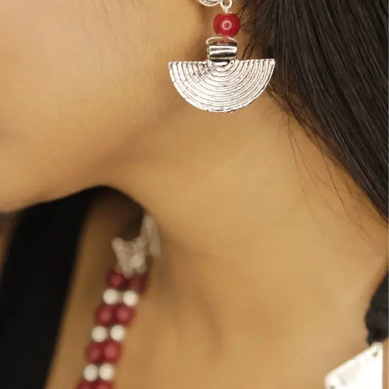 Indian Boho Tribal Jewelry Set Aesthetic Comfortable Indian Choker and Earrings Rural Jewelry Gypsy Boho Set Ethnic Style Jewellery for Women Black {3}