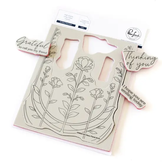 Pinkfresh Studio Cling Stamp 4.25"X5.5" -Art Deco Floral Arch {3}