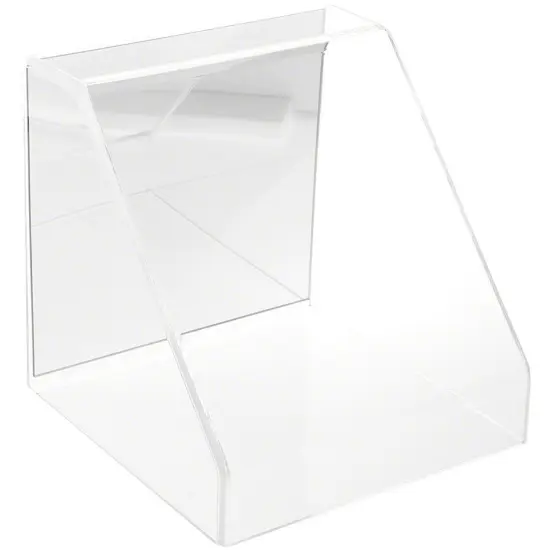 Plymor Clear Acrylic Slanted Front Display Case, 10" x 10" x 10" No Base (Mirrored) {1}