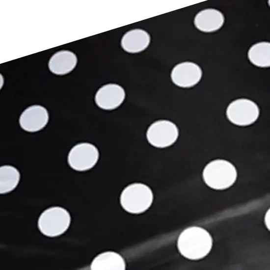 White Black Polka Dot Satin Print Fabric 60" Wide Dull Satin Design White Black Pocodot {4}