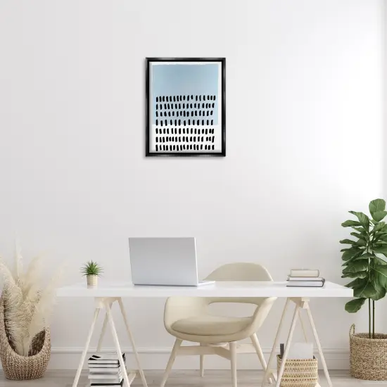 Stupell Industries Blue Dotted Pattern Floater Framed Canvas Wall Art Design by Michael Willett  {2}