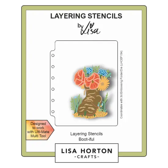 Lisa Horton Crafts Layering Stencils-Boot-Iful {1}