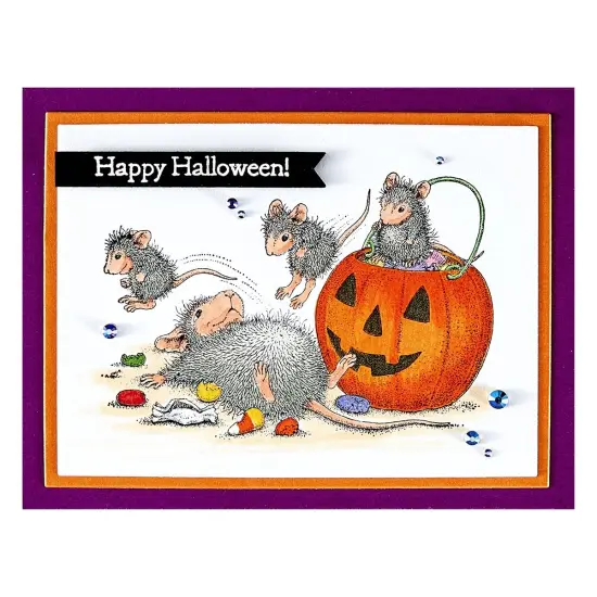 House Mouse Cling Rubber Stamp-Trick Or Treat! {4}