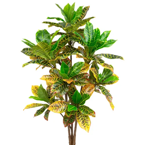 Northlight Artificial Croton Tree with Variegated Leaves - 45.75" Green {4}