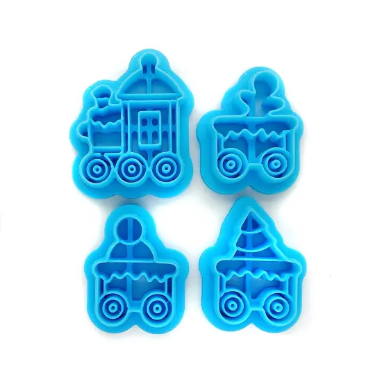 Christmas Train Polymer Clay Cutters, Set of 4 Cute & Festive Shapes, Adorabilities {3}