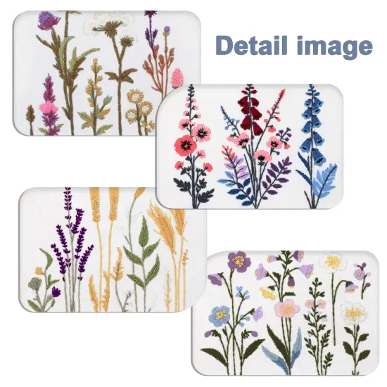 Maydear 4 Sets Embroidery Kit Punch Needle Kit,Embroidery Kit for Beginners Adults Cross Stitch Kits with Embroidery Hoop and Instructions, Hand Embroidery Starter Kit (Embroidery kit Flowers) {5}