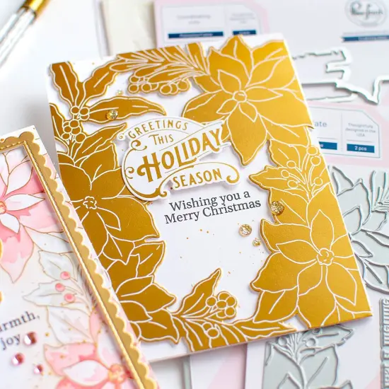 Pinkfresh Studio Press Plate-Poinsettia Frame {3}